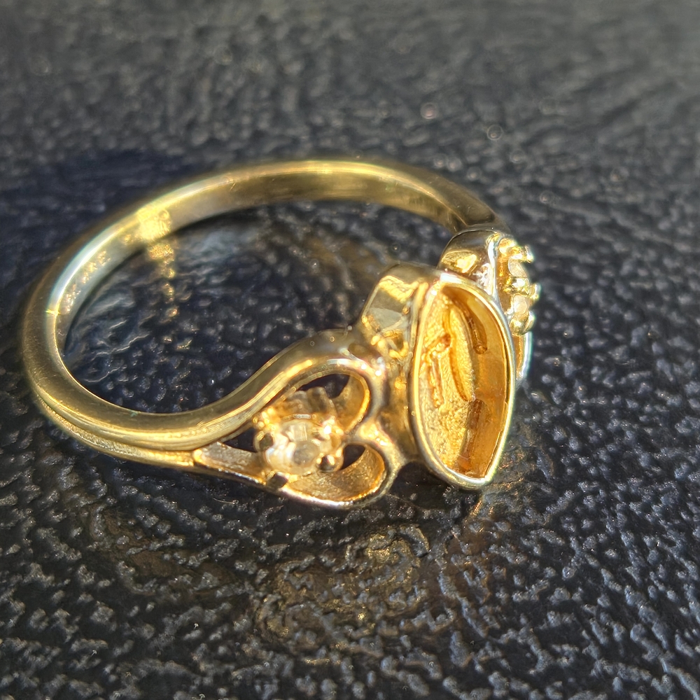 Not Rated Gold Heart Ring with Crystal Accents